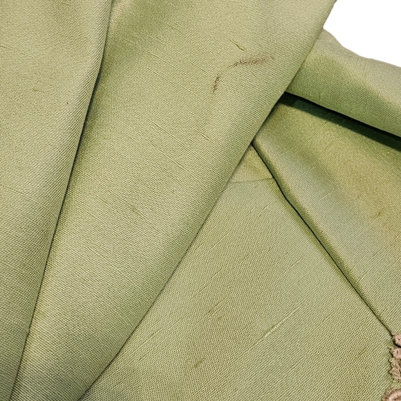 Vintage Sylvia Ann 60s Green Raw Silk Sheath Dress & Coat Size Medium Women L17 - Picture 6 of 15